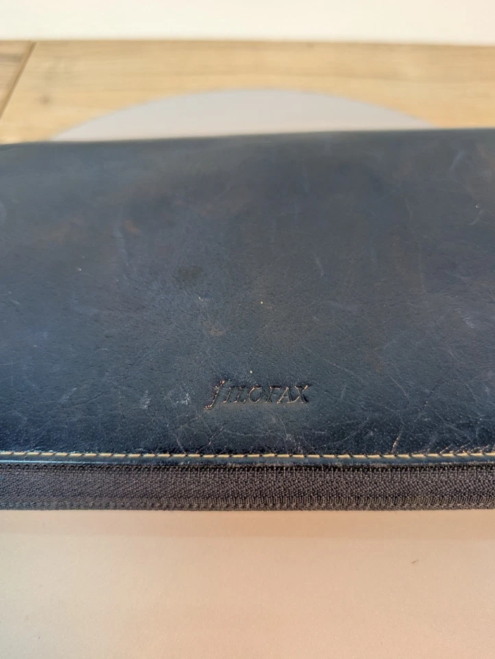 Filofax Malden Zip Personal Compact Organiser Binder Wallet Planner Navy Blue - Image 4 of 4