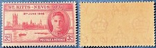 St. Kitts Nevis 1946 3d King George VI Sc-92 Carmine MVLH OG #W30