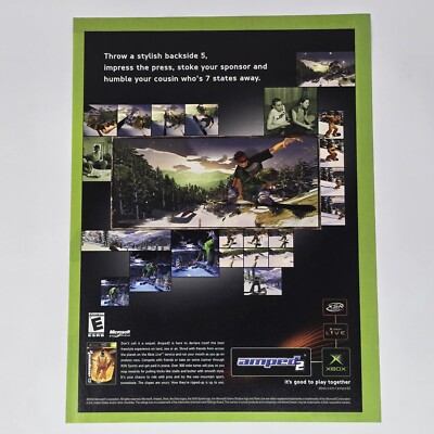 Amped 2 Microsoft Xbox Live Stylish Backside Print Ad/Poster Official Promo Art