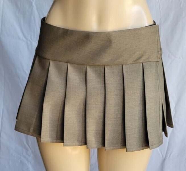 MICRO MINI Skirt Plaid Pleated (Espresso)