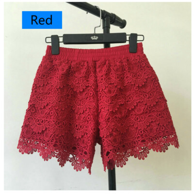 Damen Rüschen Plissiert Spitze Sicherheit Höschen Hotpants Gummibund Shorts