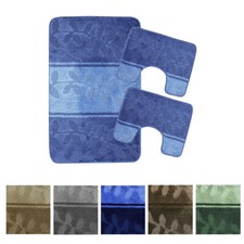 Set Tappeti Bagno Tris Doccia Bidet Water Fiori Antiscivolo Gomma Soffice