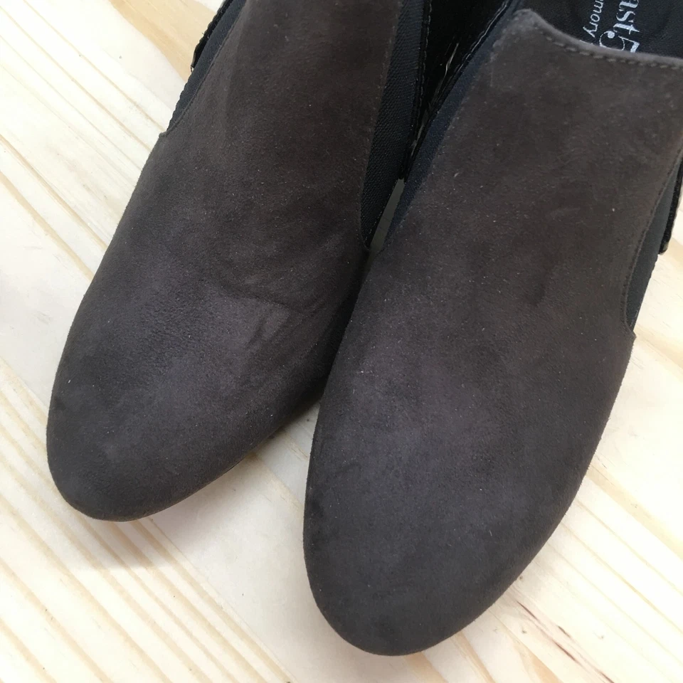 East 5th Botas Mujer 7.5 M Quiney Informales Tacones Sin Cordones Botines Tela Negra Foto 4 de 4