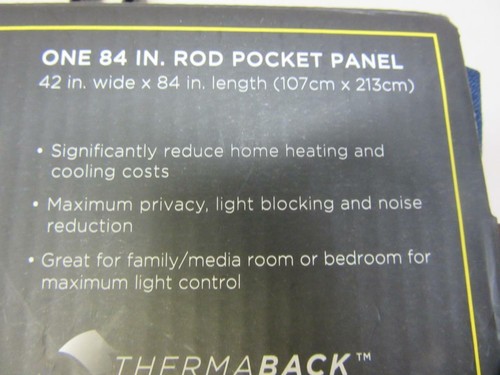 Eclipse Braxton Thermaback Room Darkening Single panel Blue 42" x 84" Unused - Picture 4 of 6