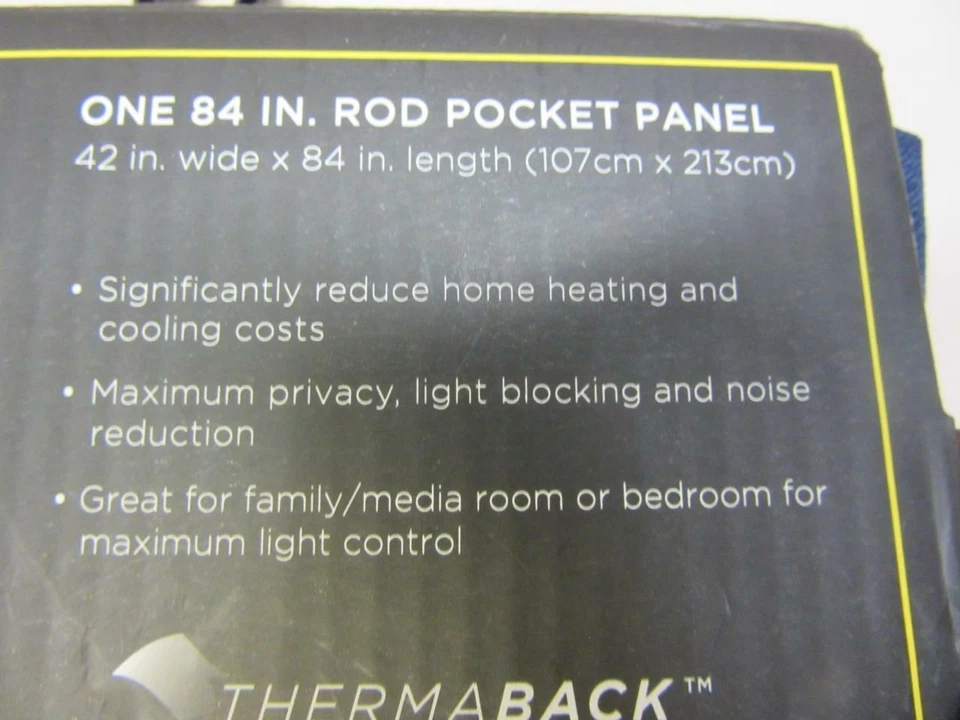 Eclipse Braxton Thermaback Room Darkening Single panel Blue 42" x 84" Unused - Image 4 of 4