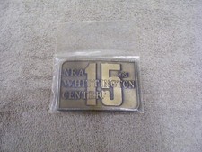 VINTAGE COLLECTIBLE NRA WHITTINGTON CENTER 15 YRS BRASS BELT BUCKLE