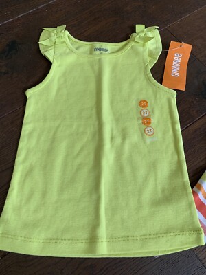Ensemble Gymboree Pour Enfant 2T - Haut Débardeur Jaune Rayé Et Short - Neuf Avec étiquettes