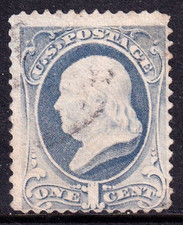 USA 1870 Franklin 1 cent good used ultramarine stamp