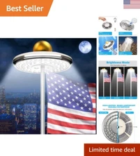 48 LED Solar Powered Flag Pole Light - 10 Hrs Battery Life, IP67 Waterproof