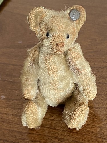 Steiff früher antiker Mohair Mini Bär 3,5" lang F Knopf selten Vorkrieg einmal weiß? - Bild 13 von 16