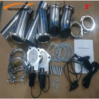 3" Dual Electric Exhaust Valve Control Valve Y Pipe Motor Kit with Manual Switch