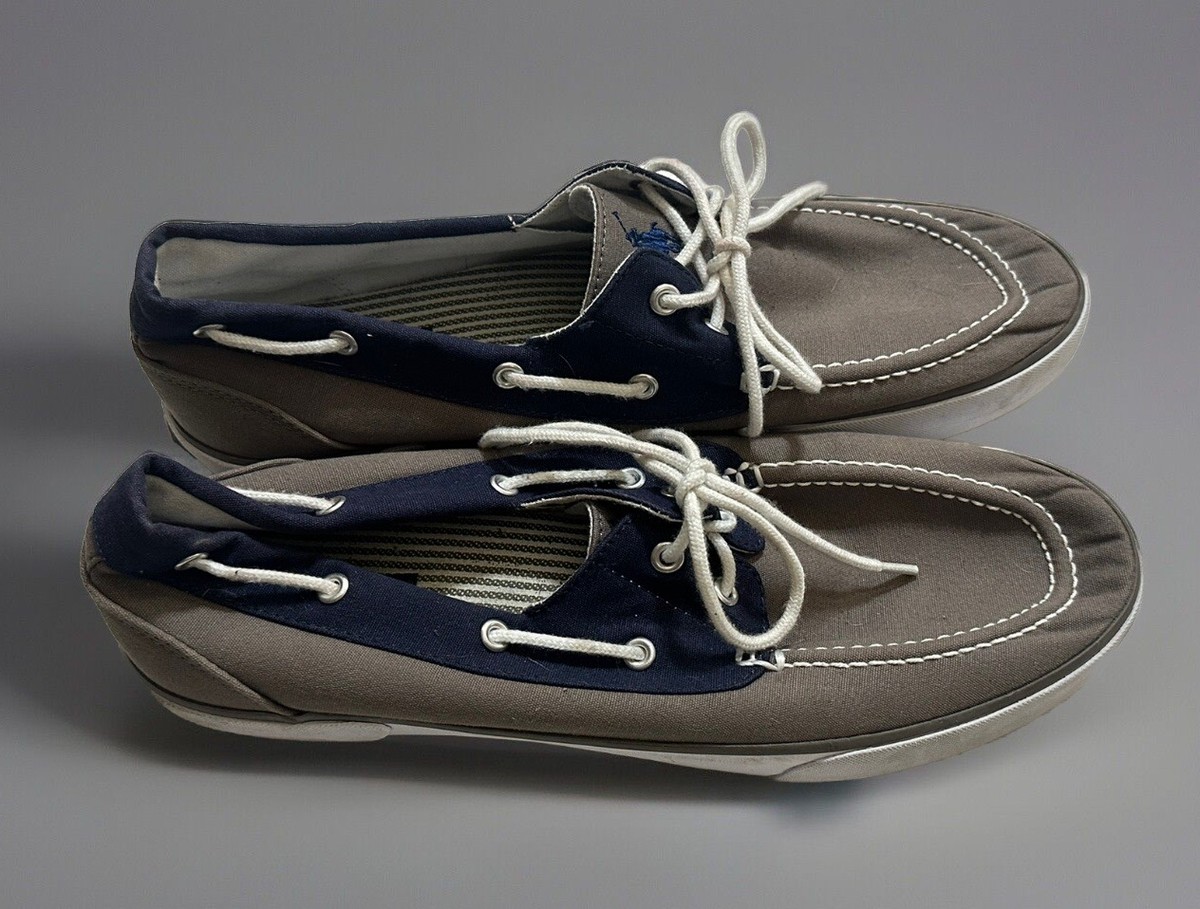 Polo Ralph Lauren Lander Men\'s Size 8D Boat loafers Shoes Polo Ralph Lauren Lander Grey Canvas Boat | Mercari main image 3