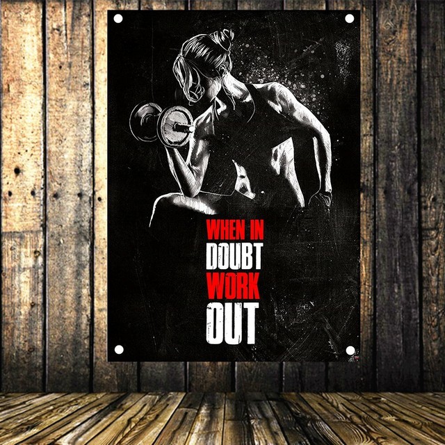 Fitness Motivational Poster Flags & Banners Wall Art Flip Chart Gym
