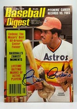 CESAR CEDENO Signed May 1978 Baseball Digest Tristar Hologram #8481386 Autograph