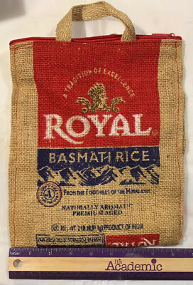 Royal 1 Pound Bag ONLY Basmati Rice w/ Handles & Zipper  -  8 1/2 X 10 Inch.