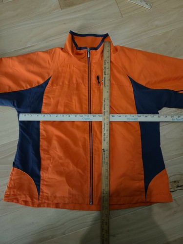 Danskin Now Lightweight Jacket Sz XL/XG 16-18 Orange Windbreaker Zip Fall/Spring - Picture 3 of 11
