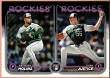 Evan Justice RC/Anthony Molina RC 2024 Topps Update RC Two Card Lot