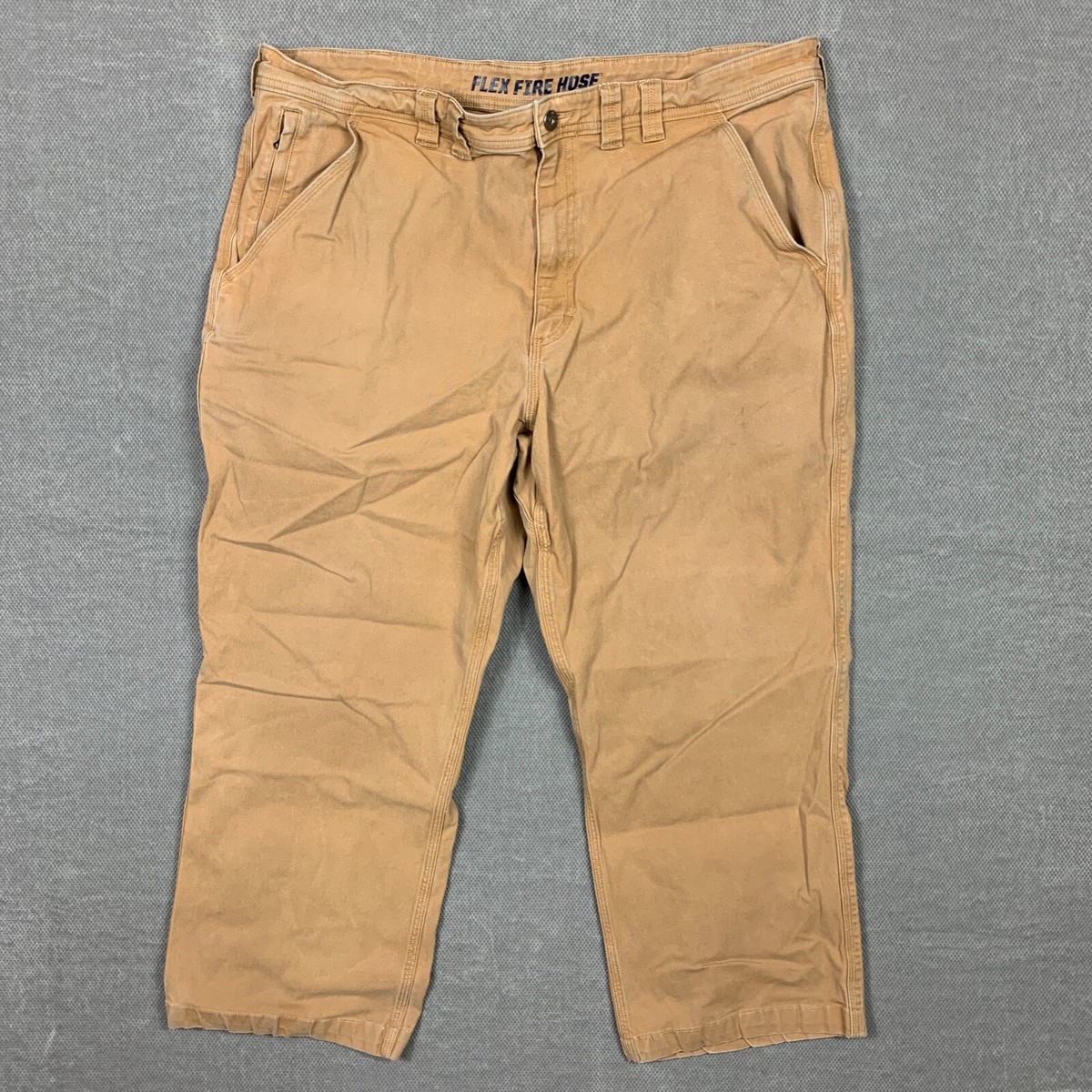 Duluth Trading Flex Fire Hose Jeans Mens Size 42 x 26 Beige Stretch  Denim