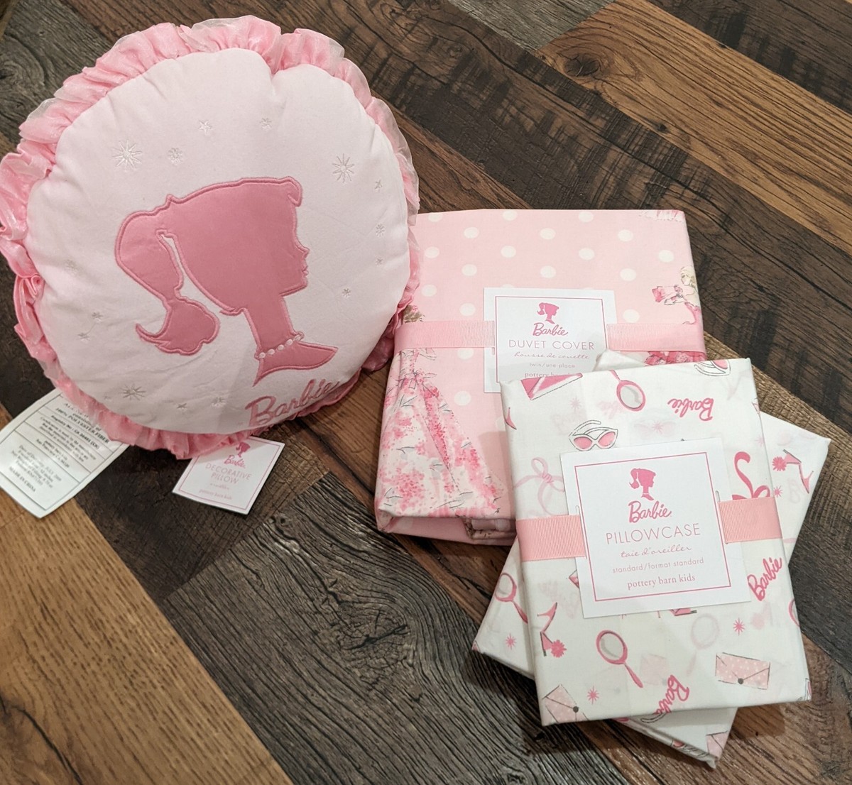 Pottery Barn Ultimate Barbie Dream Room Twin Duvet, Throw Pillow