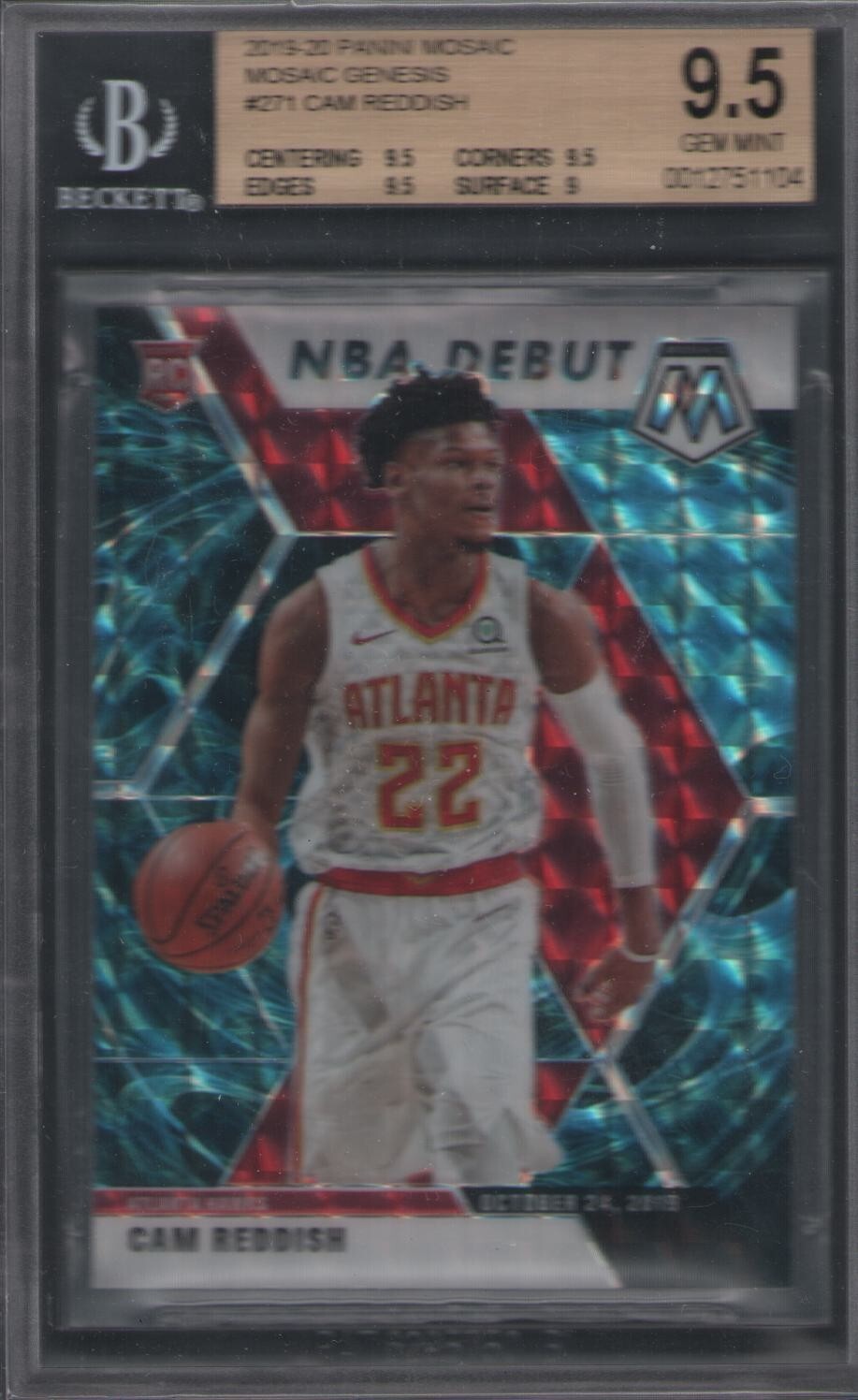 2019-20 Mosaic - NBA Debut Genesis Prizm #271 Cam Reddish RC ROOKIE BGS 9.5