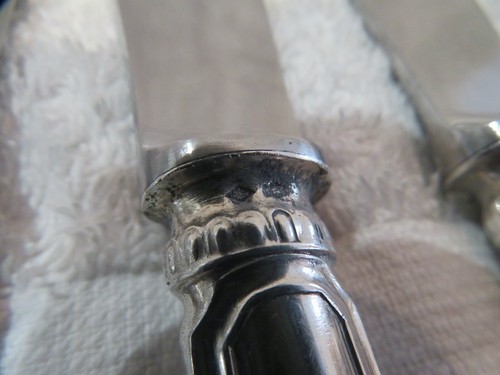 Vintage French 950 silver 12 dinner knives Christofle Cardeilhac Gadroons LXVI - Picture 11 of 12
