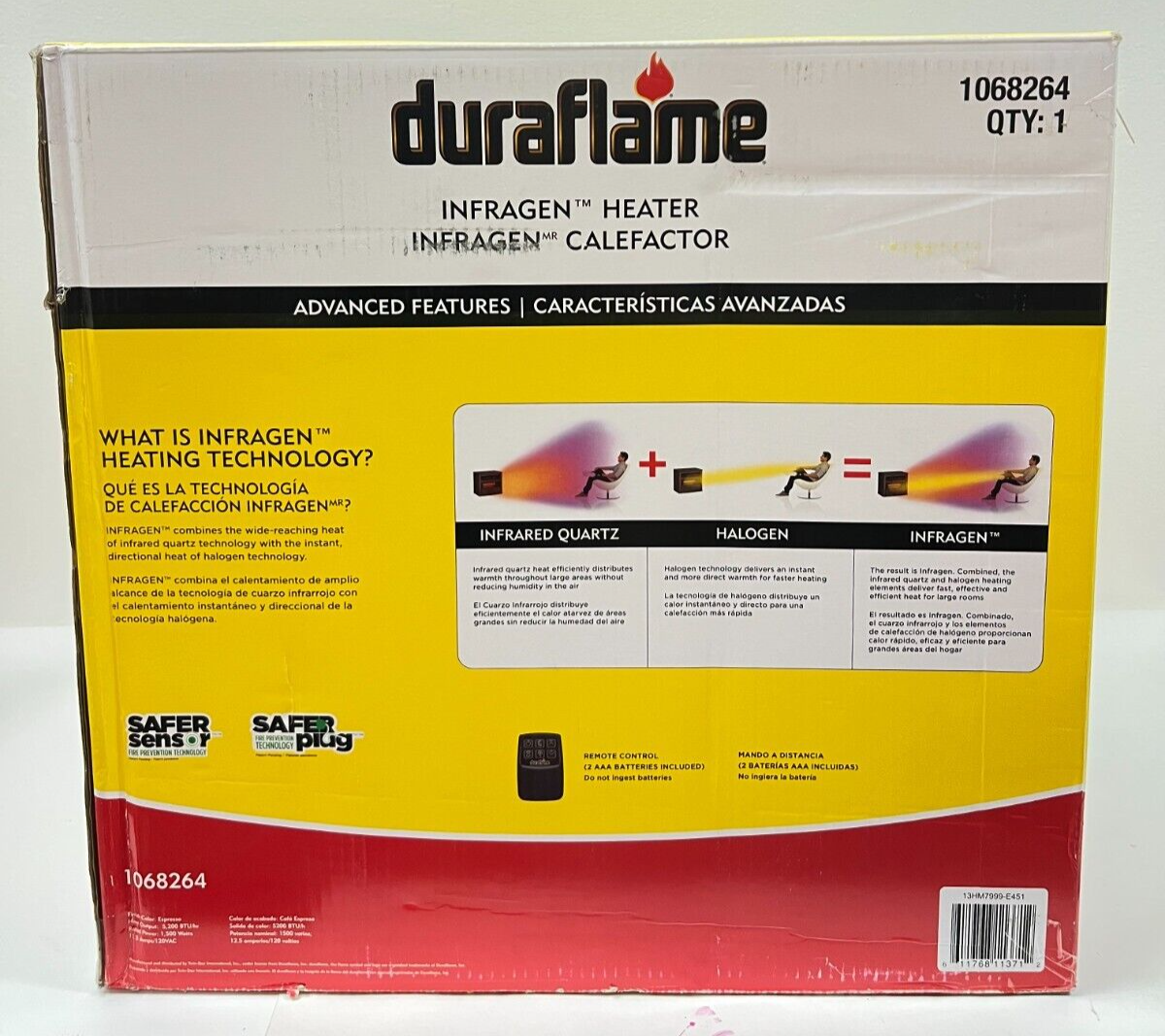 Duraflame 1500-Watt Infrared Quartz Cabinet Electric Space Heater 1068264  611768113712 | eBay