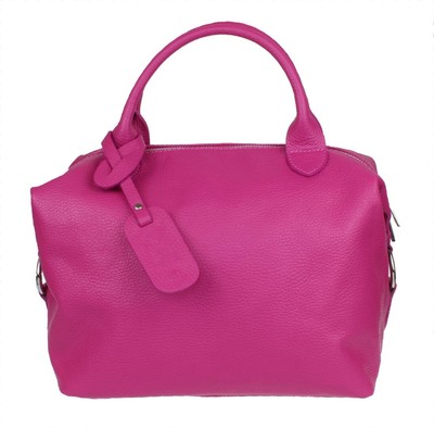 Hobo Damen-Handtasche aus echtem Leder schlicht seitlich kreisförmig Made in Italy
