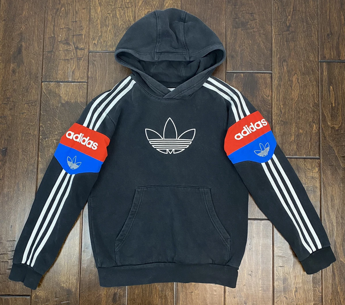 adidas hoodie red and blue