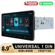 JOYING 8.9 Inch Universal Single Din Android 12 Qualcomm Snapdragon 4G Head Unit