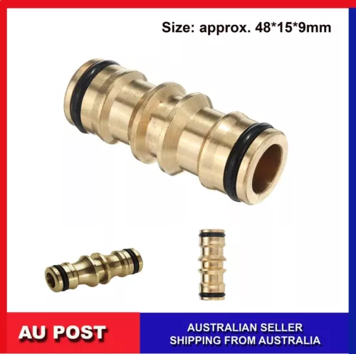 Garden Hose Connector Brass Copper Adapter Joiner 2 Way Fitting Male  48x15x9mm
