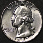 1957 D Washington Quarter GEM BU