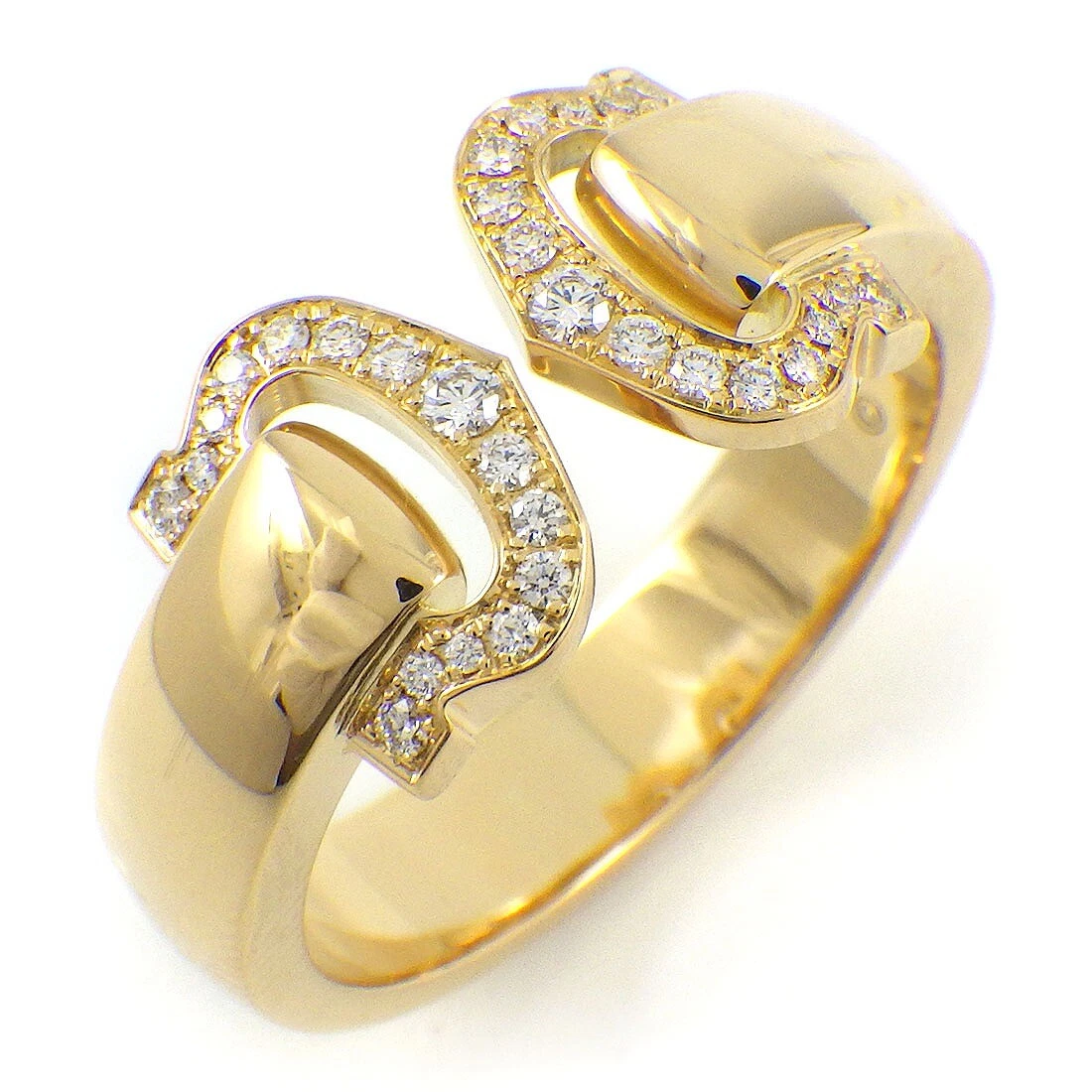 Cartier Ring Boucle C C2 2C Diamond 750 18K Yellow Gold 60 US9.5