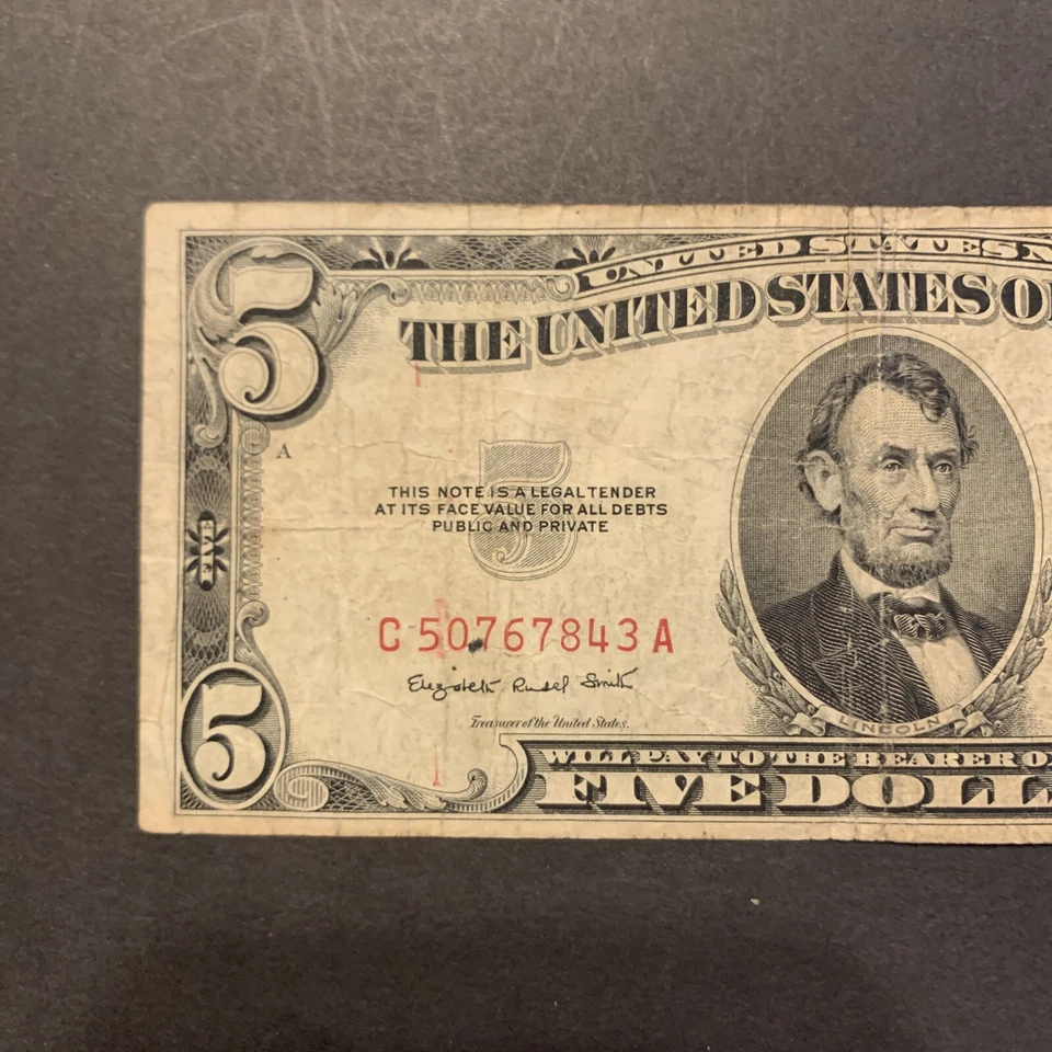 61601 1953B $5 US Banknote Money Bill Currency Circulated C50767843A - Image 2 of 4