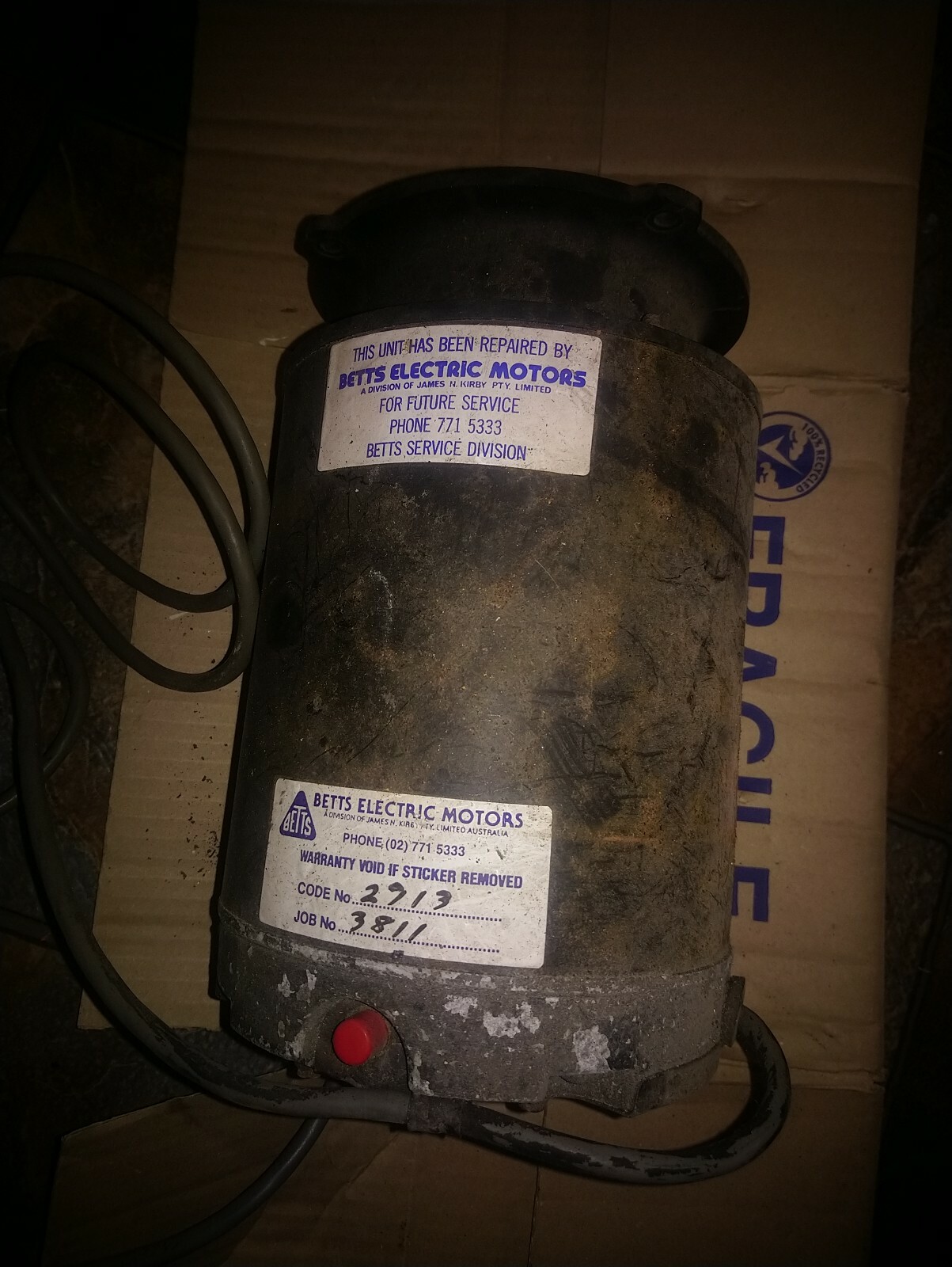 Made In Australia BETTS Electric Single SPLIT Phase Motor 240 V 50 Hz 4