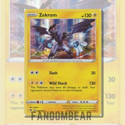 Zekrom - HOLO RARE card - 060/185 Sword & Shield Vivid Voltage