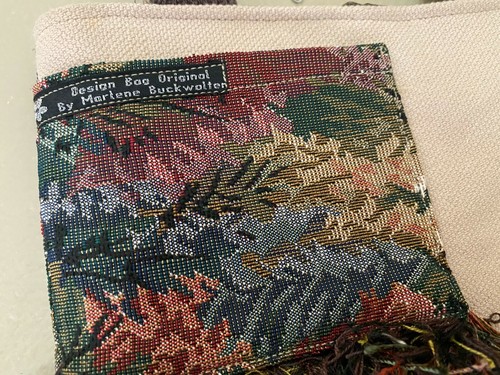 MARLENE BUCKWALTER TOTE BAG Purse Handmade Original Design Leaf Brocade Fringe - Picture 7 of 8