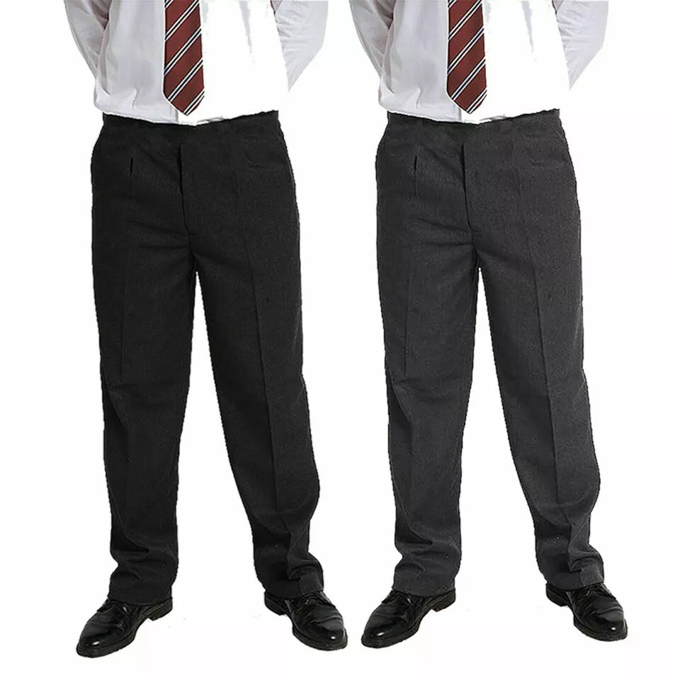 BOYS KIDS CHILDREN SCHOOL UNIFORM BIG SIZE TROUSER WIDER FIT GENEROUS WAIST  PANT