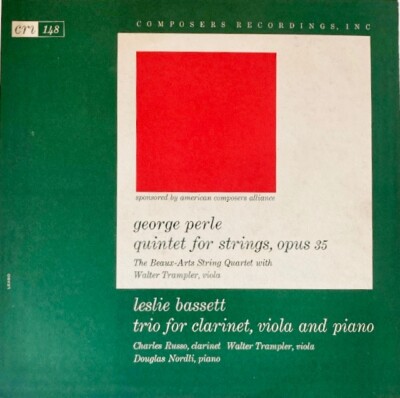 Quintet For Strings, Opus 35... by Perle/Bassett, Classical Vinyl LP, Album 1961