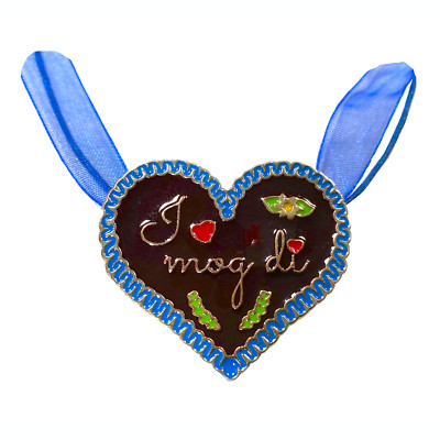 Halskette / Trachtenkette ''I MOG DI''  Lebkuchenherz-Design / Oktoberfest / Herz