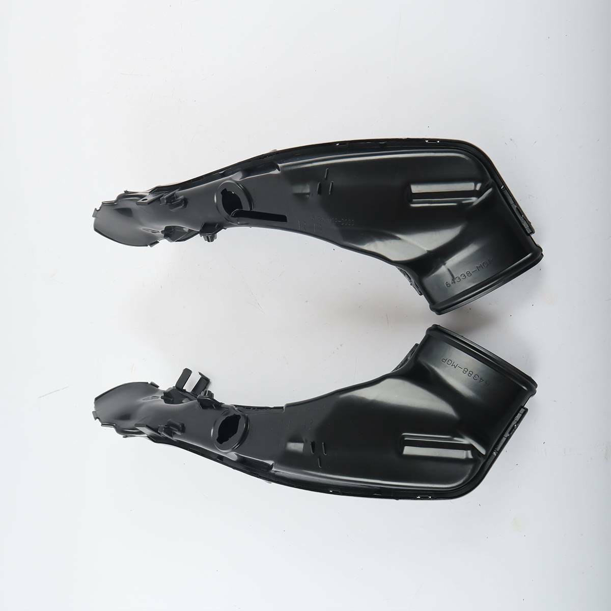 Pair Unpainted Black ABS Ram Air Intake Tube Ducts For HONDA