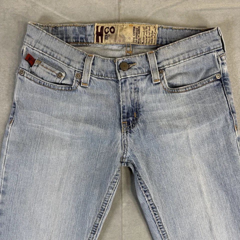 VTG Y2K Hollister Jeans Womens 3R Blue Low Rise Flare Light Wash Raw Hem Denim - Image 2 of 4