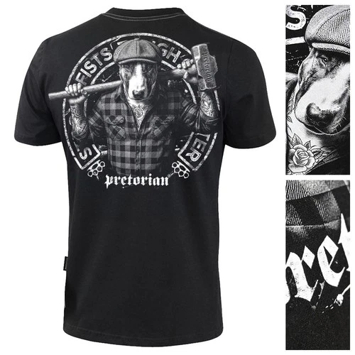 Pretorian Mens T-shirt Koszulka Casual Dog Bullterier with Hammer Peaky Blinders