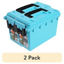 Waterproof Marine Gear Storage Box with Lid 2 Pack Blue