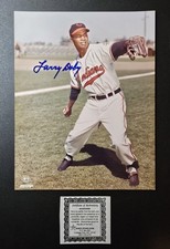 Larry Doby 8x10 Signed Color Photo Cleveland Indians HOF Autograph w COA 
