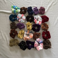 Set of 25 Hair Accessories Scrunchies New Multicolored Glitter Velvet Tie Dye