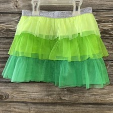 Girls M Medium 7-8 Green Ruffle Skirt Ombr St. Patrick s Day Elastic Waist