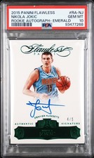 2015 PANINI FLAWLESS NIKOLA JOKIC ROOKIE AUTO EMERALD /5 RC PSA 10 | SHARP AUTO