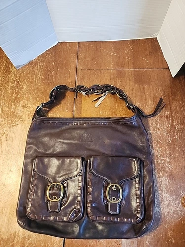 Borsa Coach Ltd Ed Bleecker Elisa in pelle con lacci XL sottile hobo bag borsa a tracolla Y2K