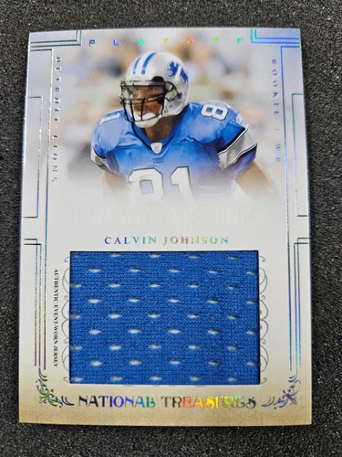 🌟 2007 Donruss Playoff National Treasures Calvin Johnson RC JERSEY Silver #/49