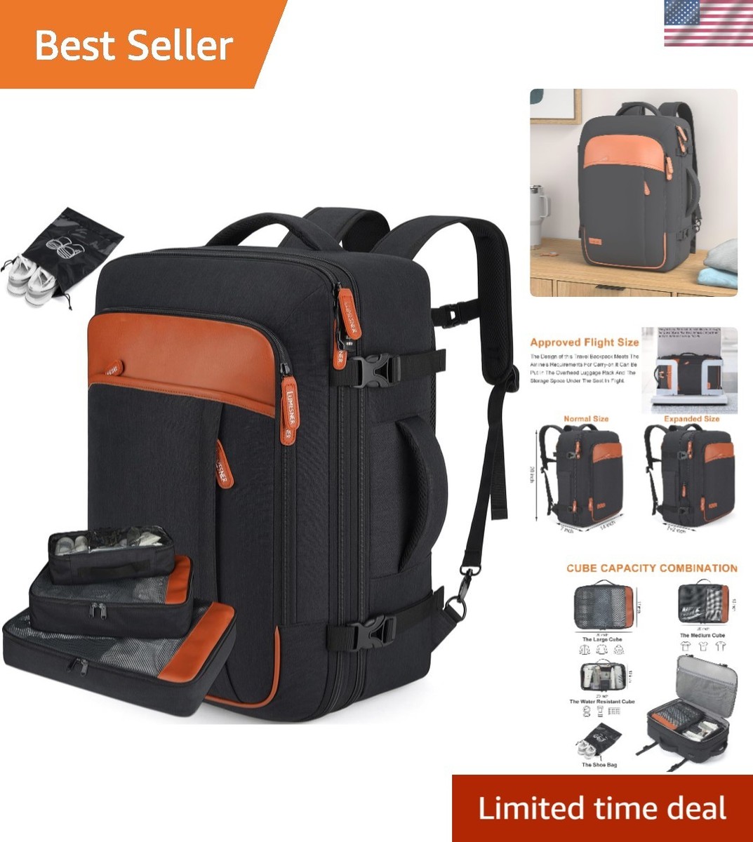 best travel laptop backpack airplane carry on Backpack, Extra Large 50L for Men & Women, Expandable Backpack For Airplanes, 17 Inch Backpack, Luggage Suitcase 40L Daypack Lightweight Business Weekender Bag, Blue : Electronics term travel Carry on Travel Backpacks, Extra